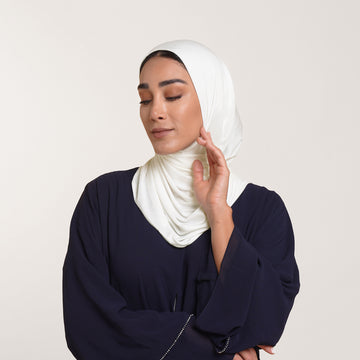 CC Malmal folded Hijab(Chafsa) -Soft Cloud White