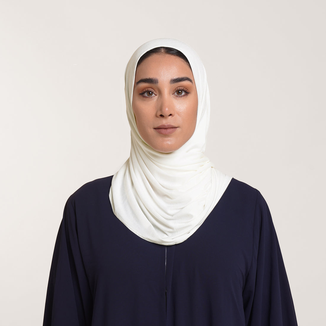 CC Malmal folded Hijab(Chafsa) -Cream Ivory