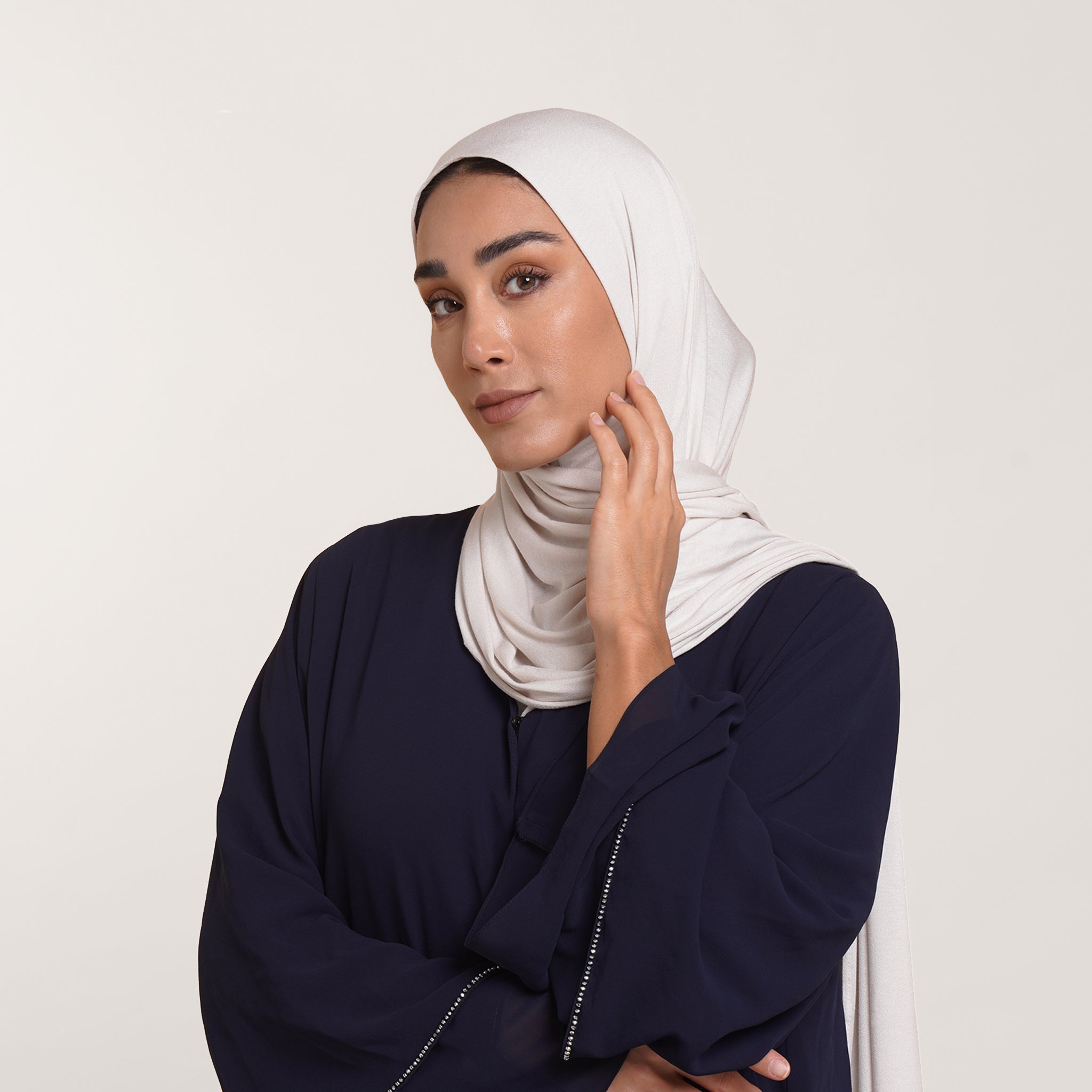 CC Malmal folded Hijab(Chafsa) - Soft Pearl