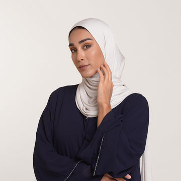CC Malmal folded Hijab(Chafsa) - Soft Pearl