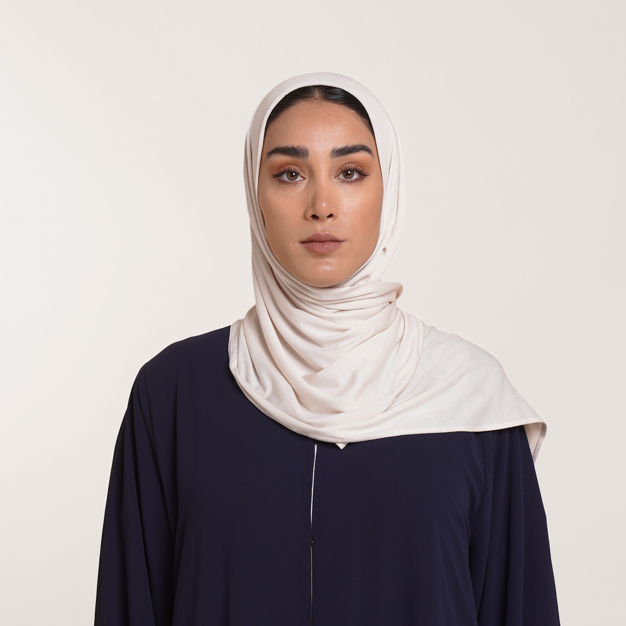 CC Malmal folded Hijab(Chafsa) -Ivory Blush
