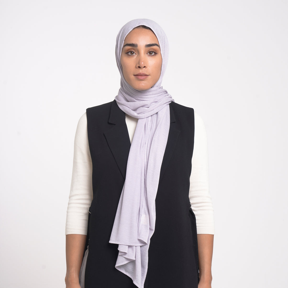 Turkish Cotton Hijab - Light Lavender Gray
