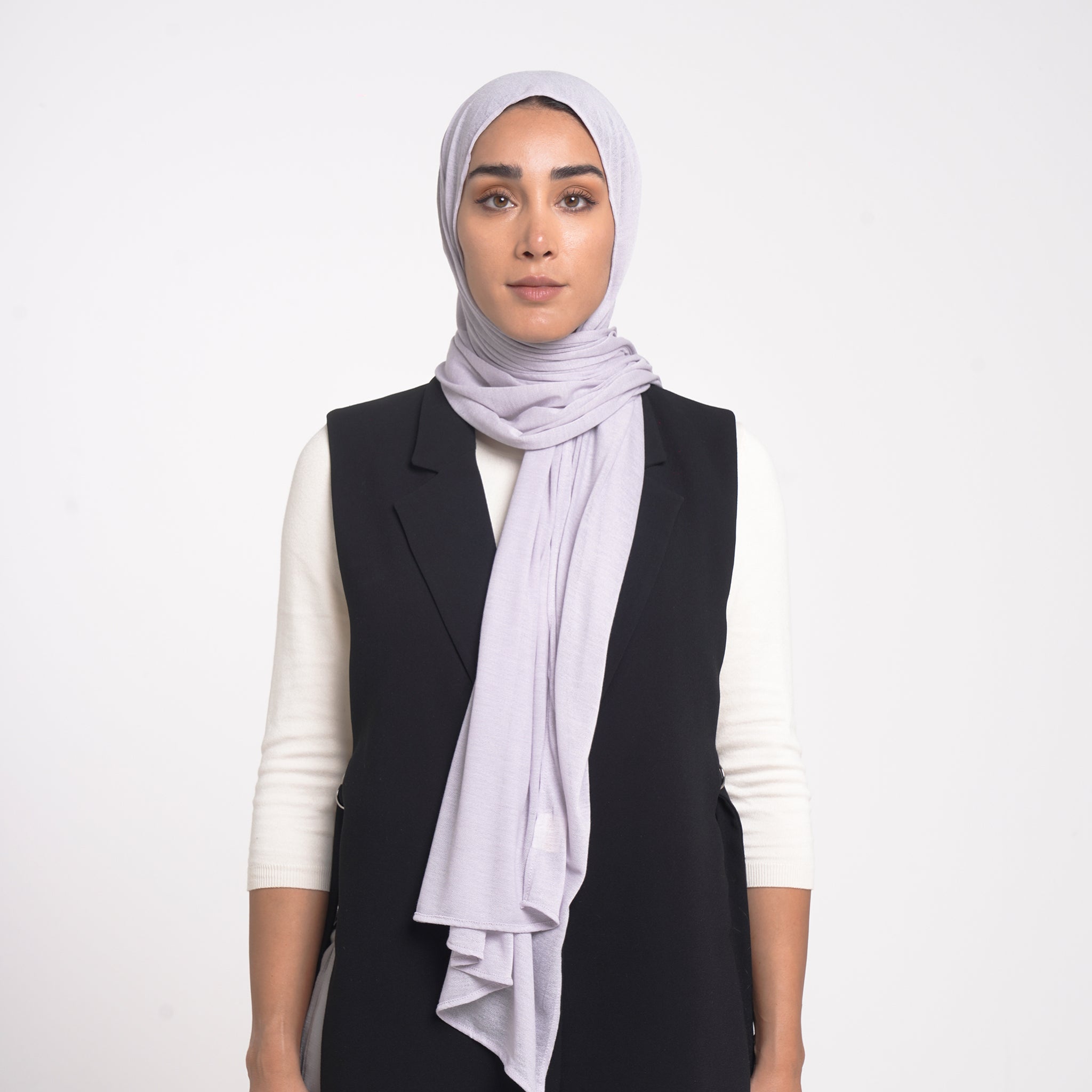 Turkish Cotton Hijab - Light Lavender Gray