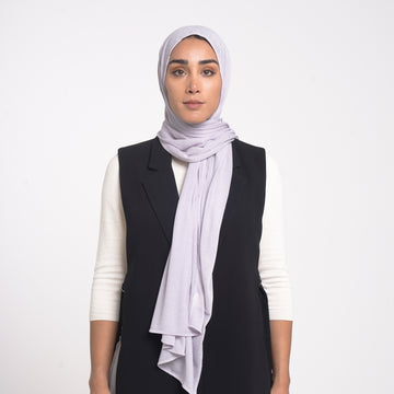 Turkish Cotton Hijab - Light Lavender Gray