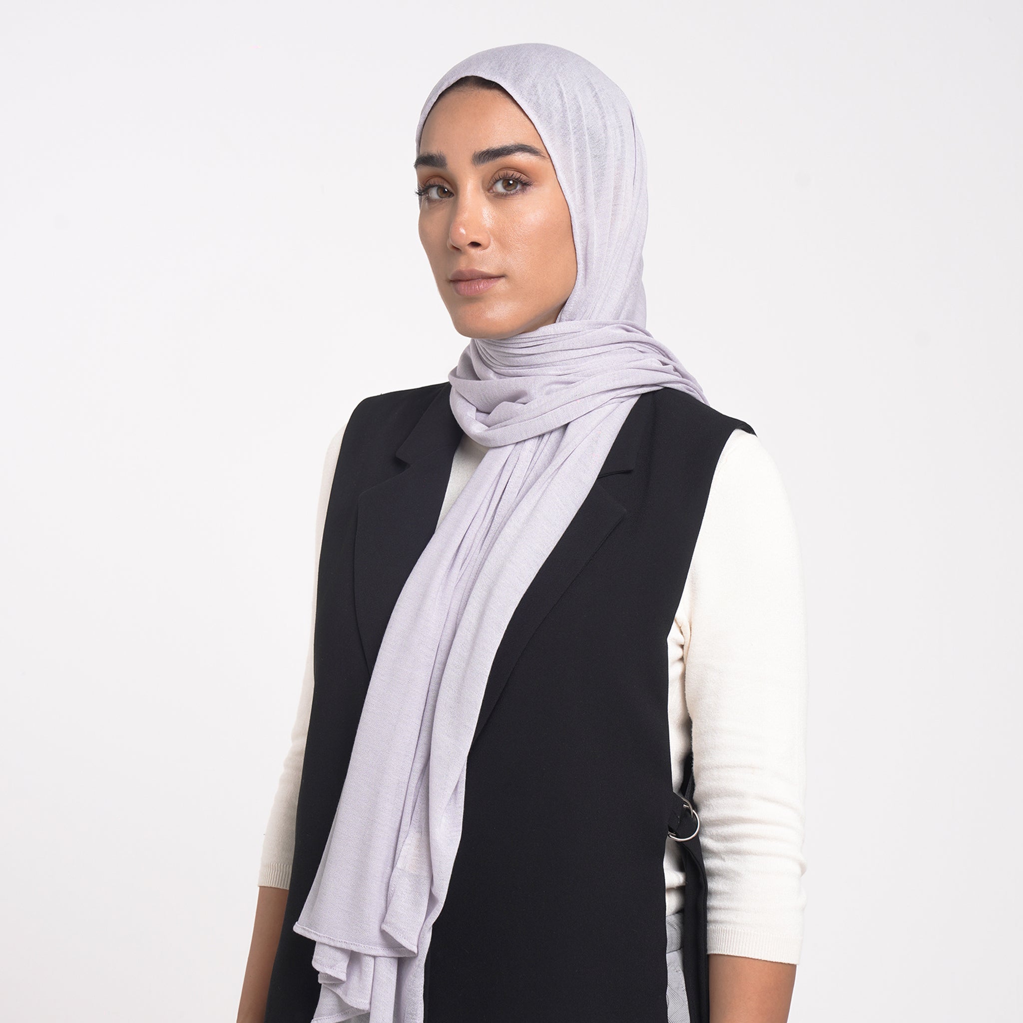 Turkish Cotton Hijab - Light Lavender Gray