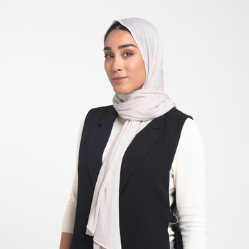Turkish Cotton Hijab - Soft Off-White