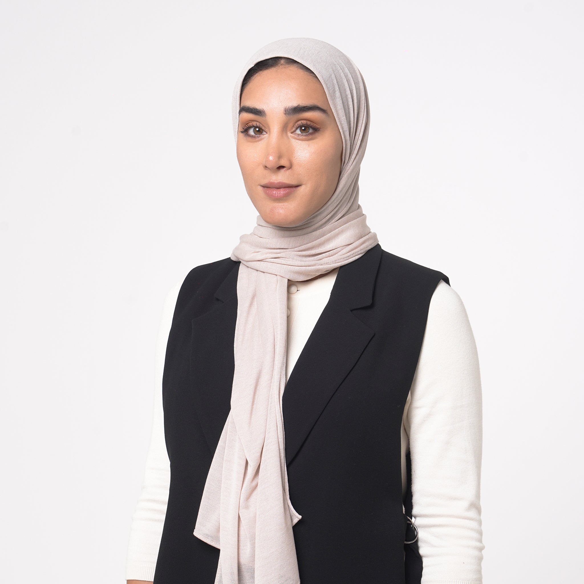 Turkish Cotton Hijab - Light Sand Beige