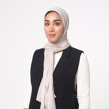 Turkish Cotton Hijab - Light Sand Beige