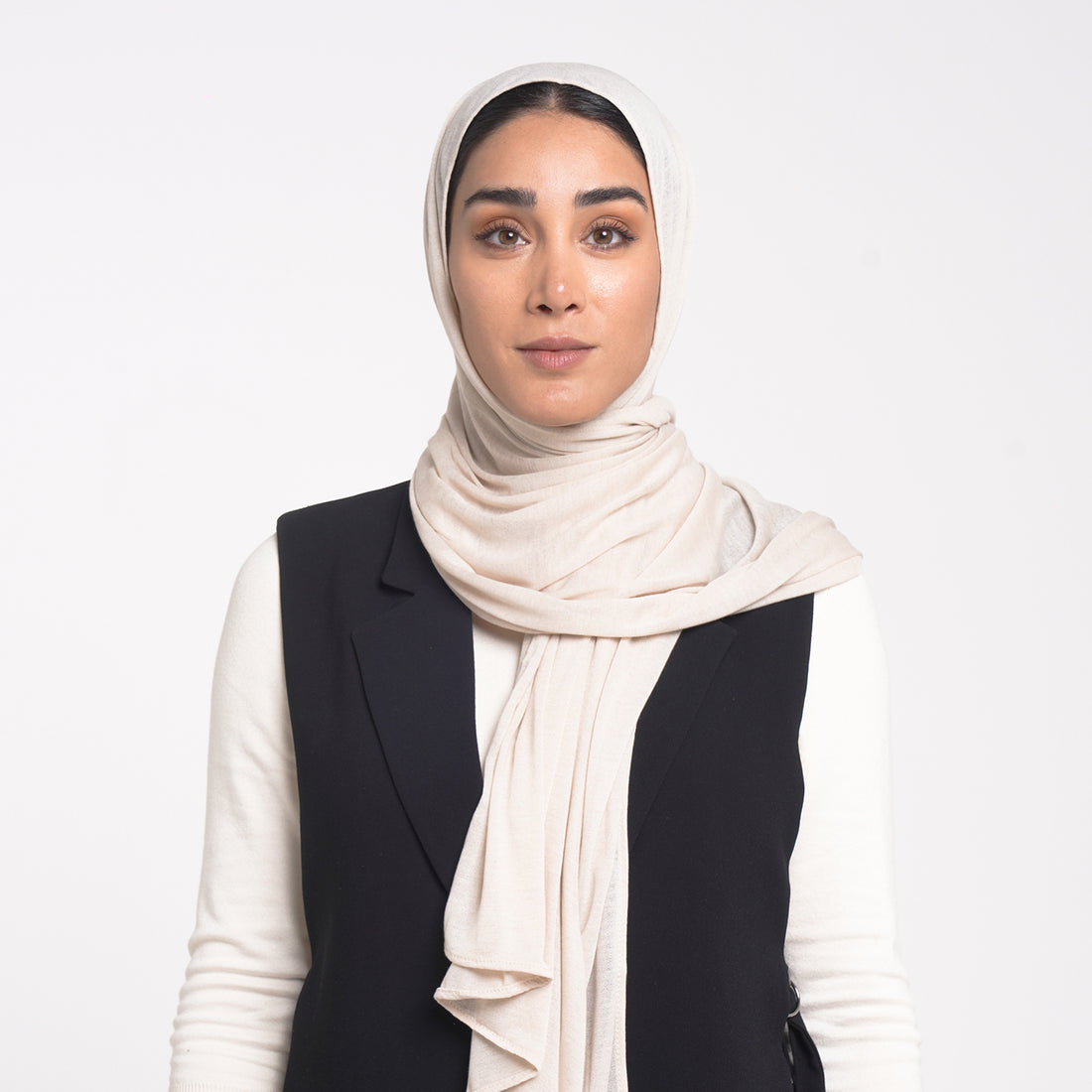 Turkish Cotton Hijab - Cream White