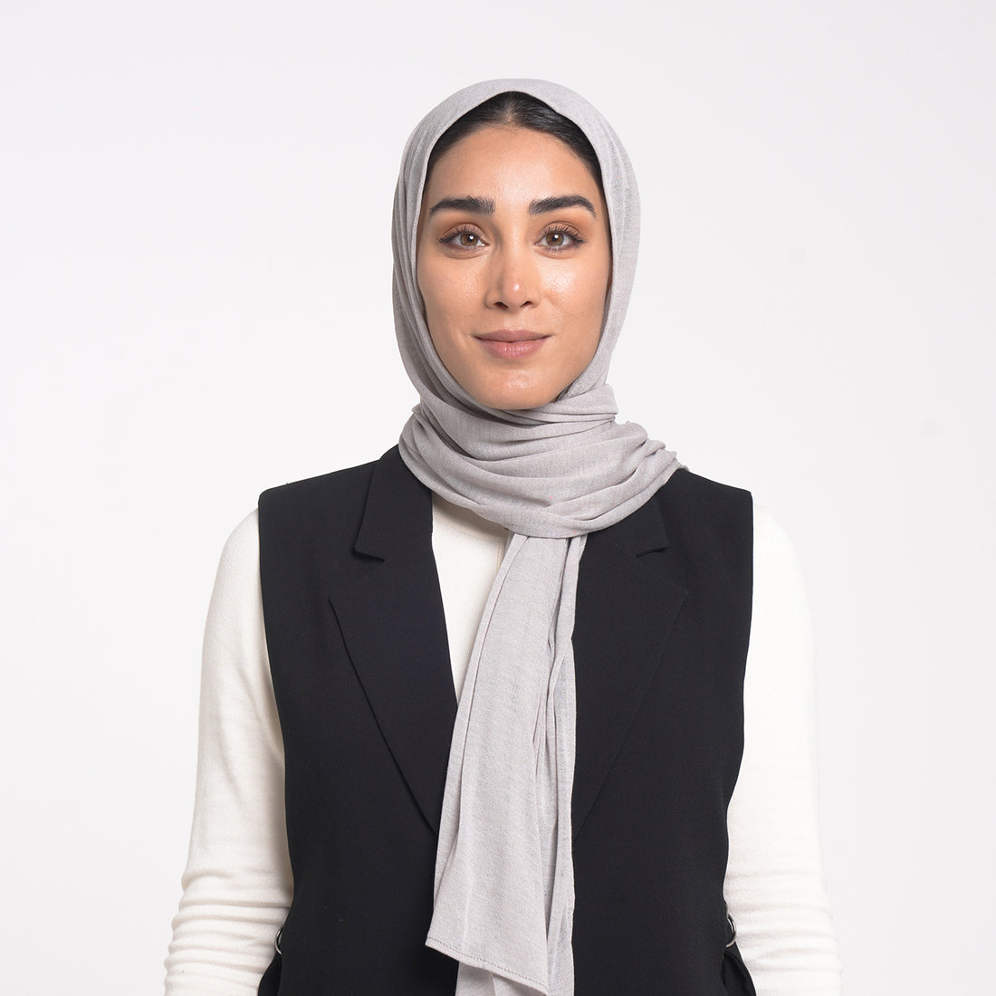 Turkish Cotton Hijab - Light Silver Gray