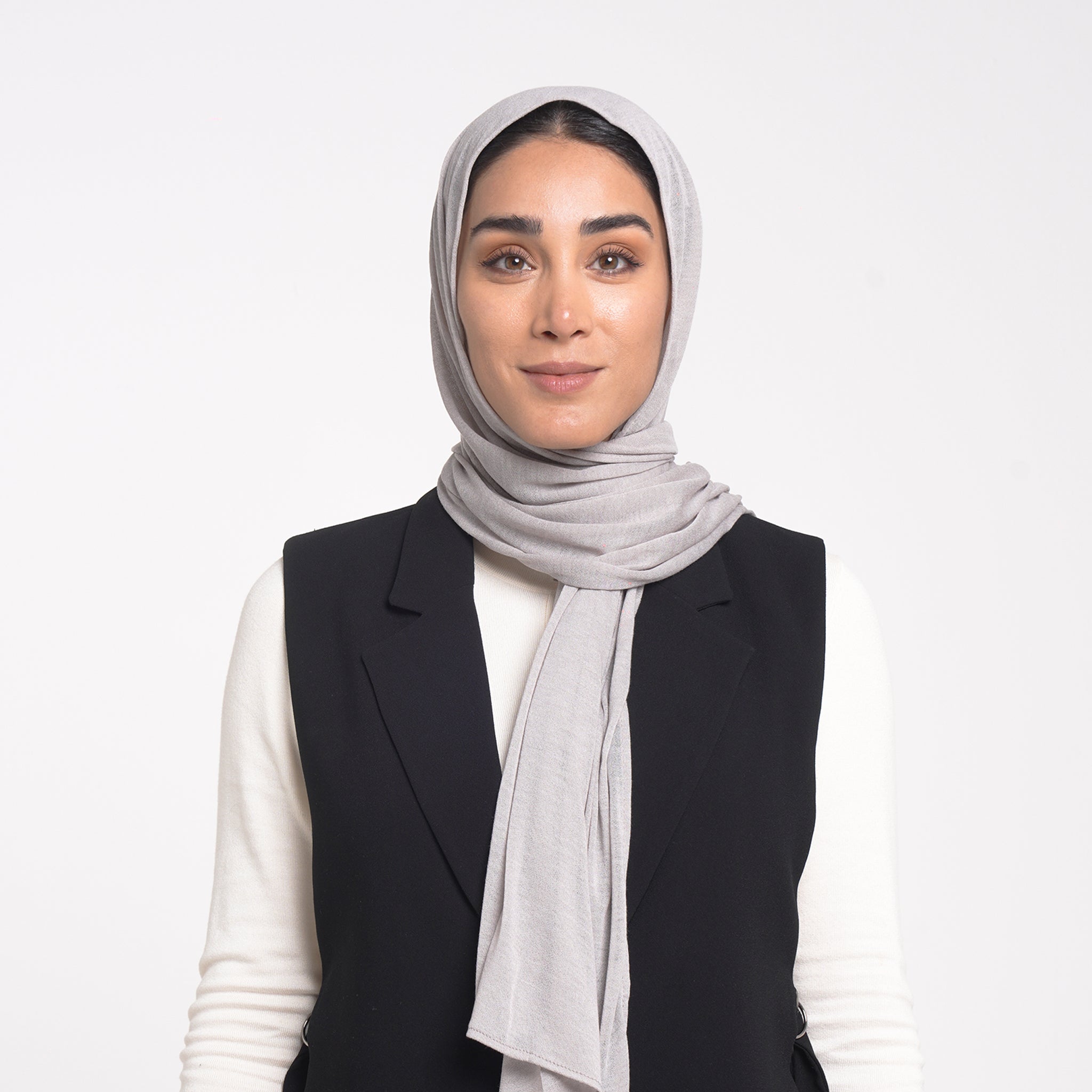Turkish Cotton Hijab - Light Silver Gray