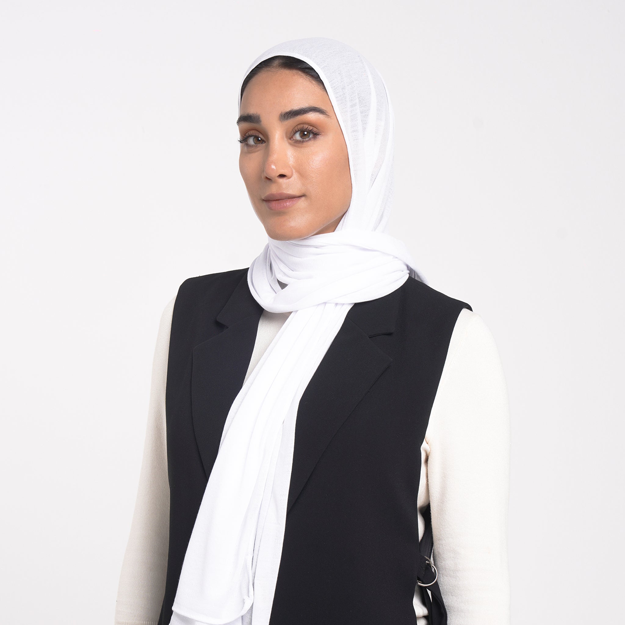 Turkish Cotton Hijab - Pure White