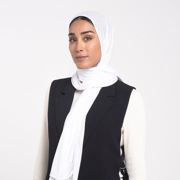 Turkish Cotton Hijab - Pure White