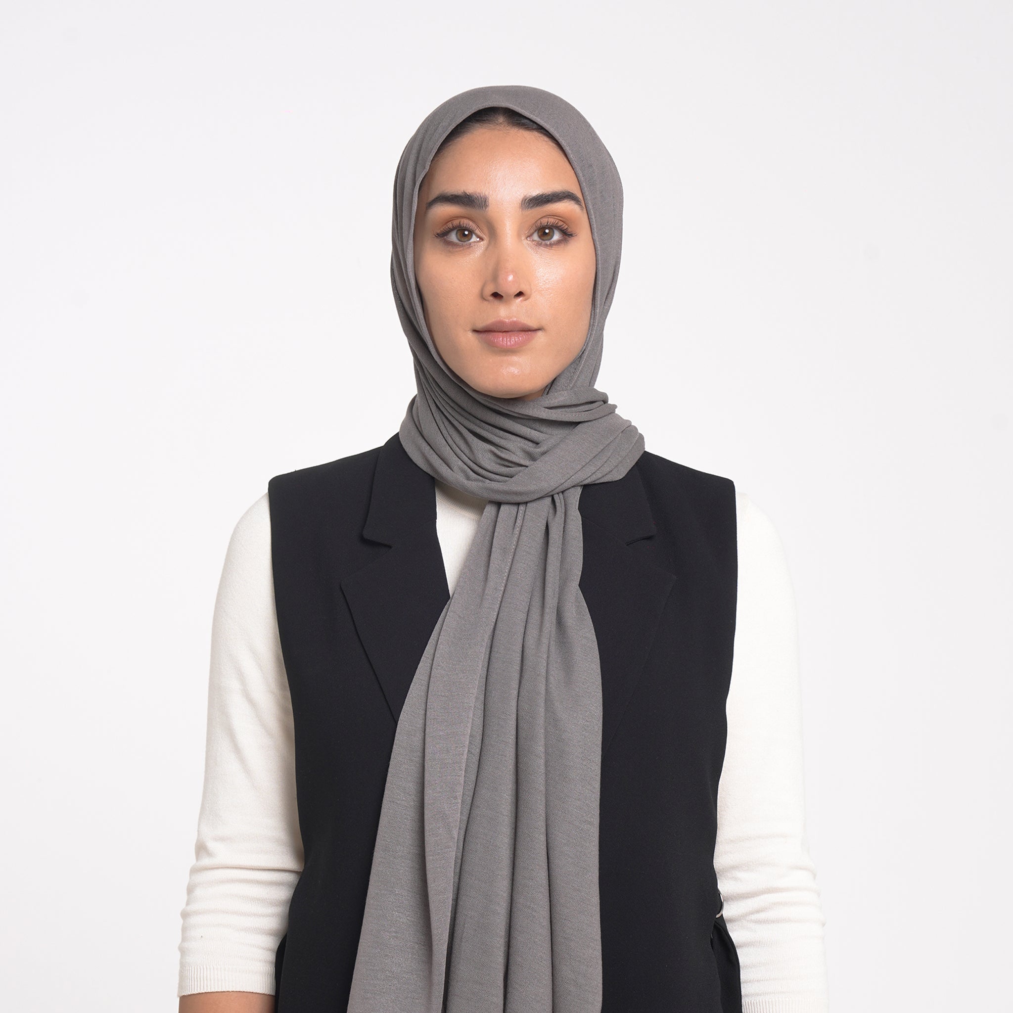 Turkish Cotton Hijab - Medium Charcoal Gray