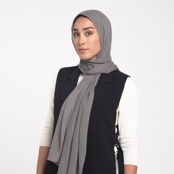 Turkish Cotton Hijab - Medium Charcoal Gray