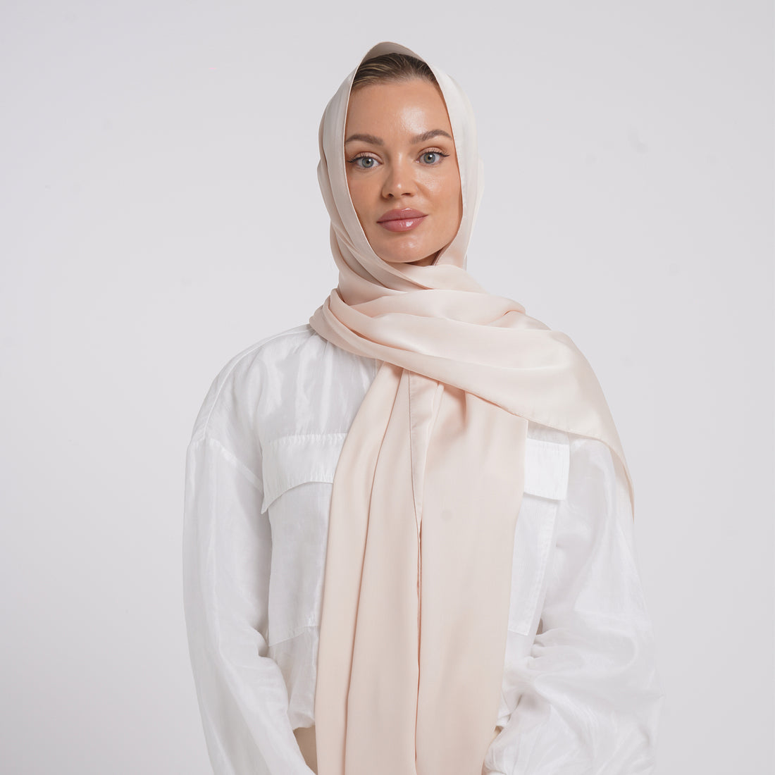 Premium Chiffon Esarp - Blush Cream