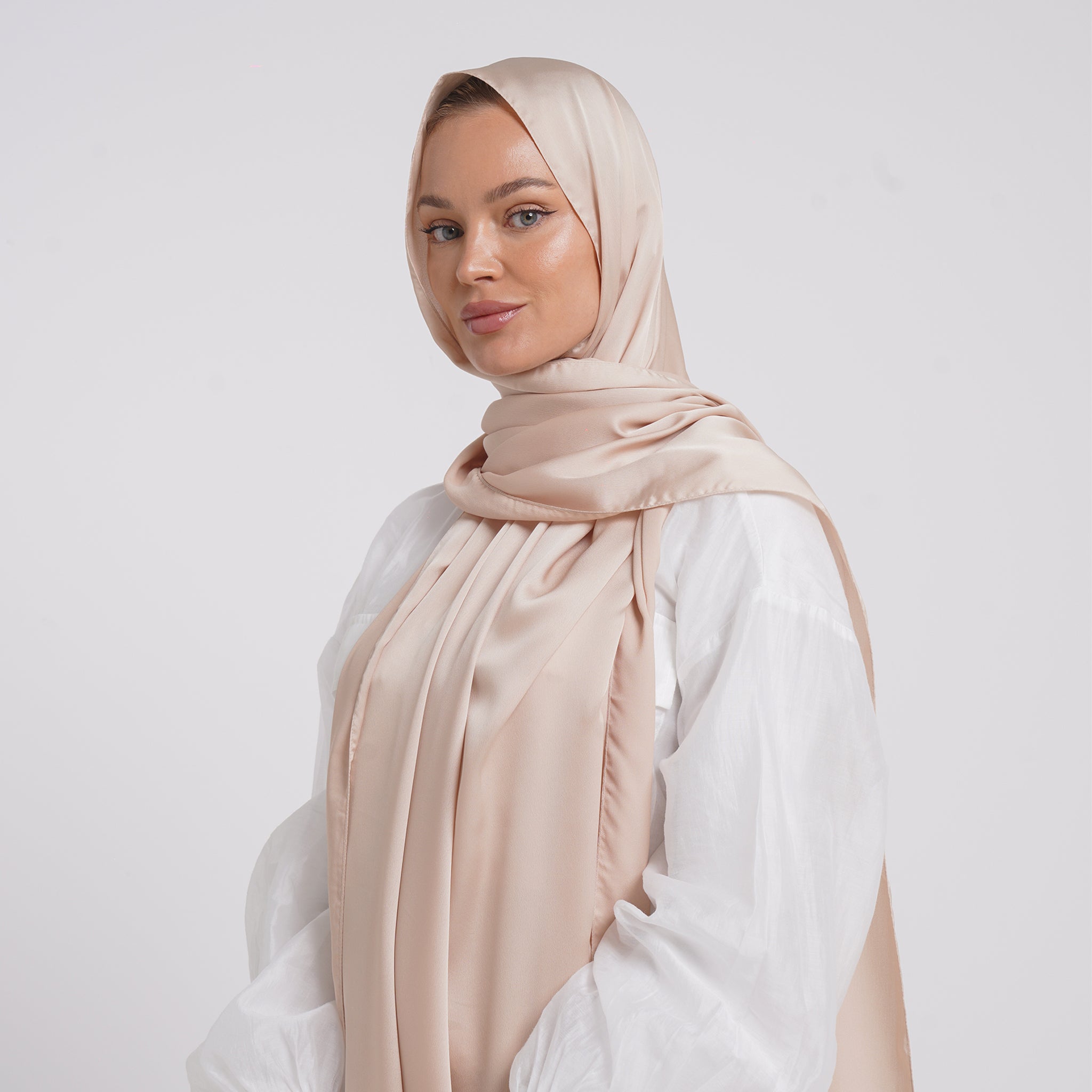Premium Chiffon Esarp - Soft Peach Nude