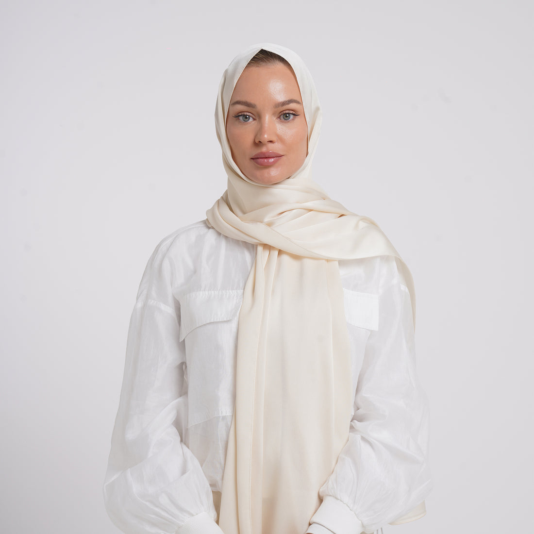 Premium Chiffon Esarp - Ivory Cream