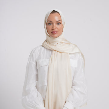 Premium Chiffon Esarp - Ivory Cream