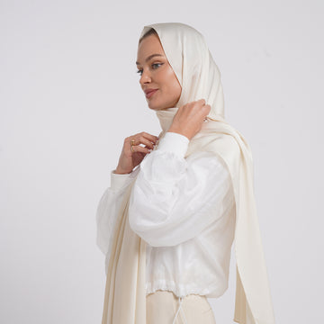 Premium Chiffon Esarp - Ivory Cream