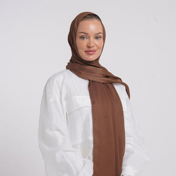 Premium Chiffon Esarp - Cinnamon Brown