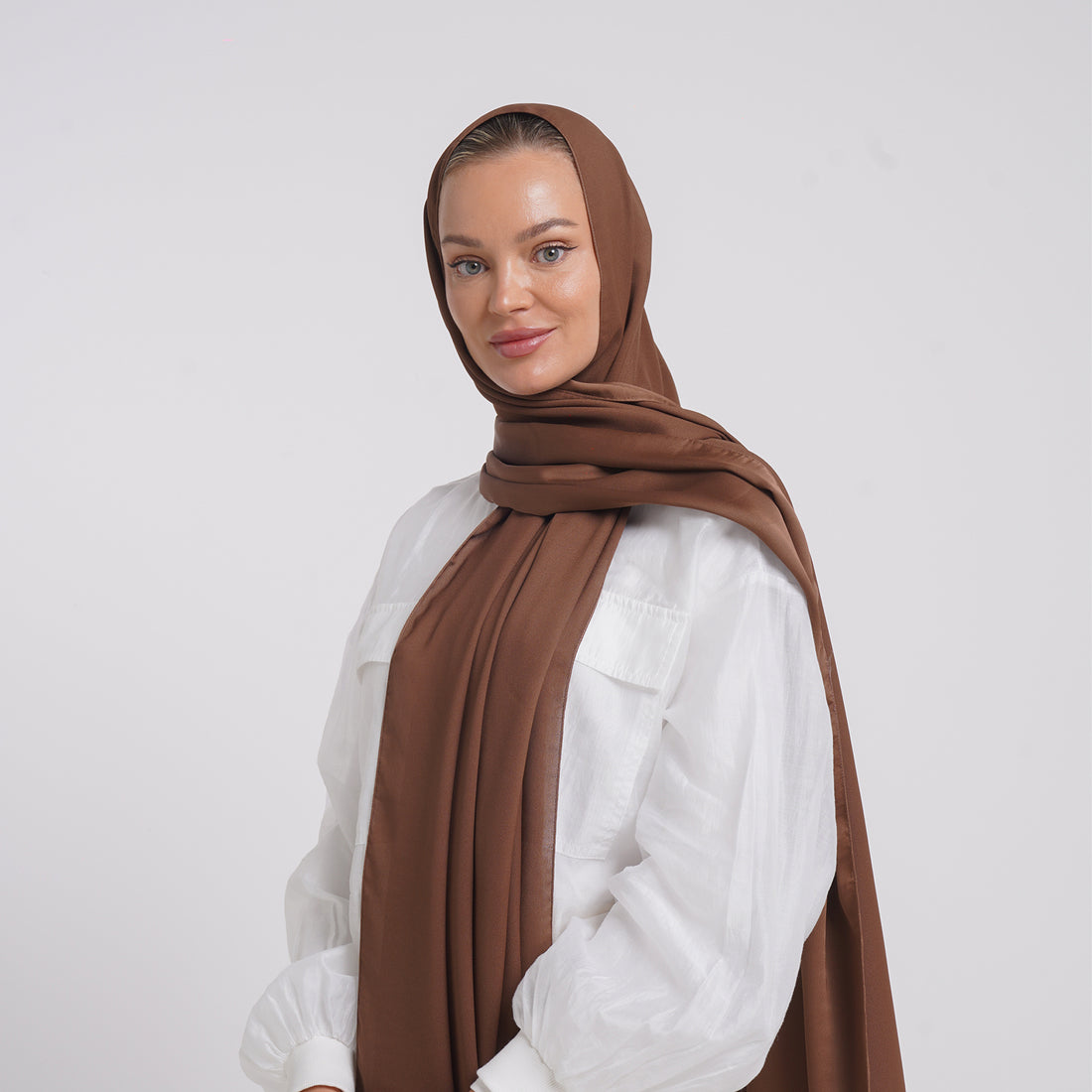 Premium Chiffon Esarp - Cinnamon Brown