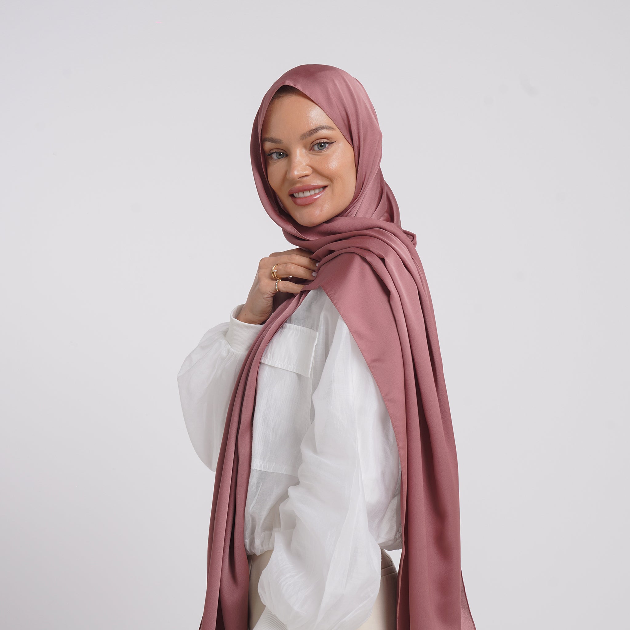 Premium Chiffon Esarp - Vintage Rose