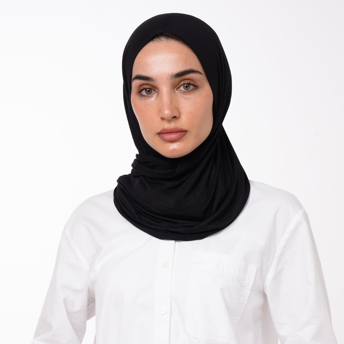 Cotton Malmal Folded Hijab - Black