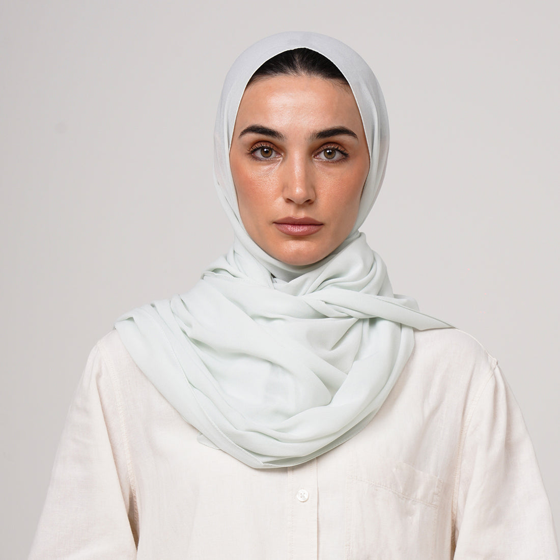 Double Stretch Chiffon Hijab - Mint Mist