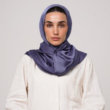 Shiny Satin Hijab - Muted Purple