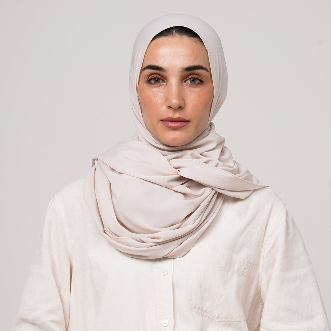 Soft Cotton lycra Hijab -  Soft Pearl