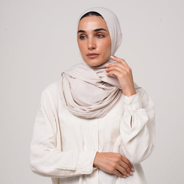 Soft Cotton lycra Hijab -  Soft Pearl