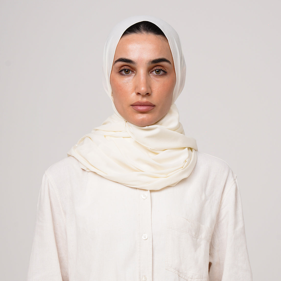 Soft Cotton lycra Hijab - Ivory Cream