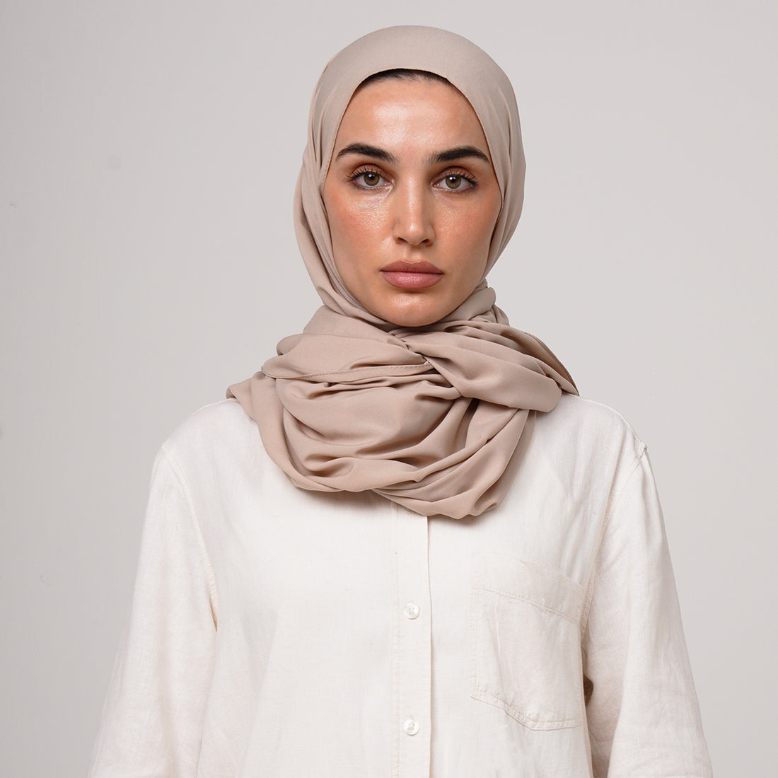 Soft Cotton lycra Hijab - Sand Beige
