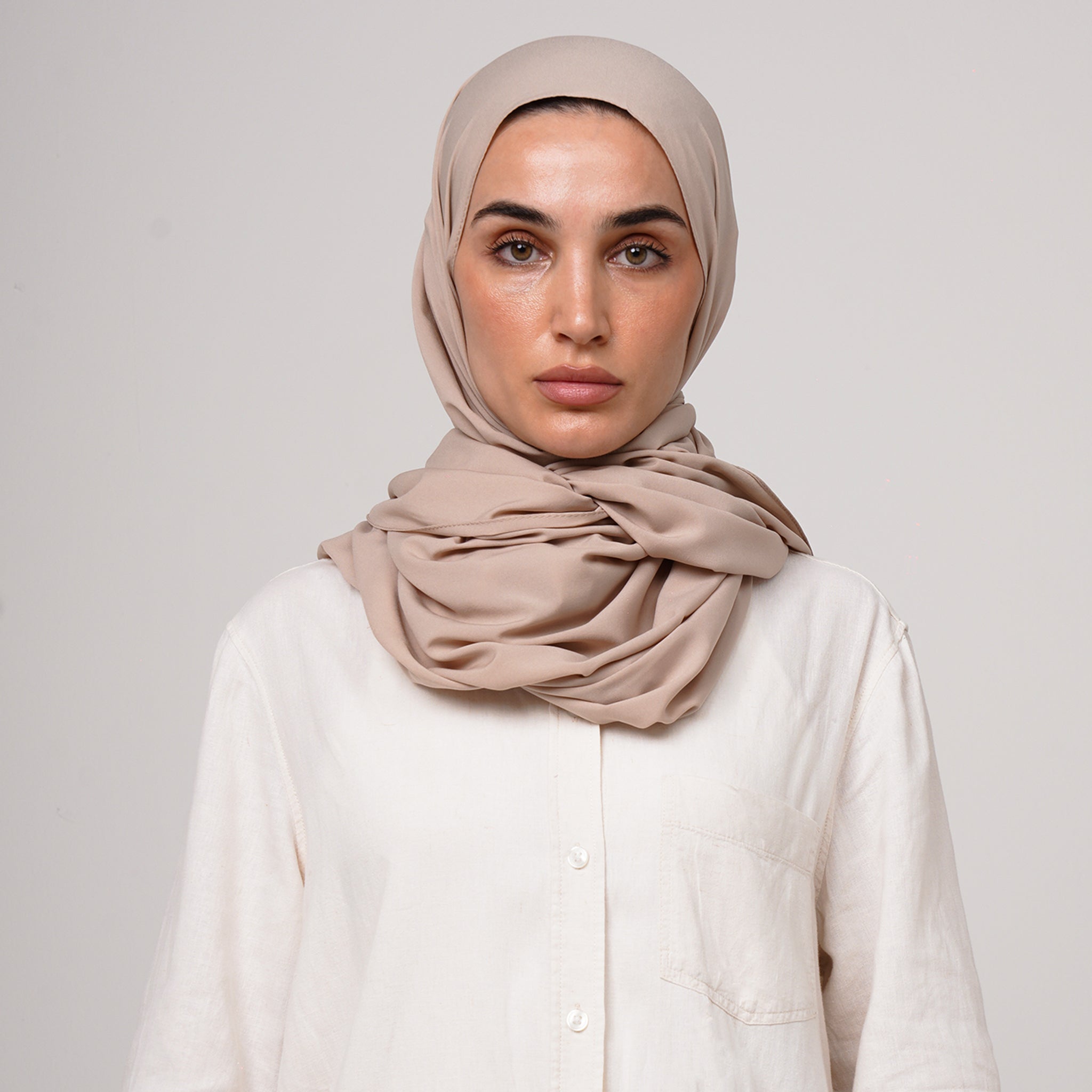 Soft Cotton lycra Hijab - Sand Beige
