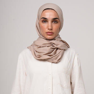 Soft Cotton lycra Hijab - Sand Beige