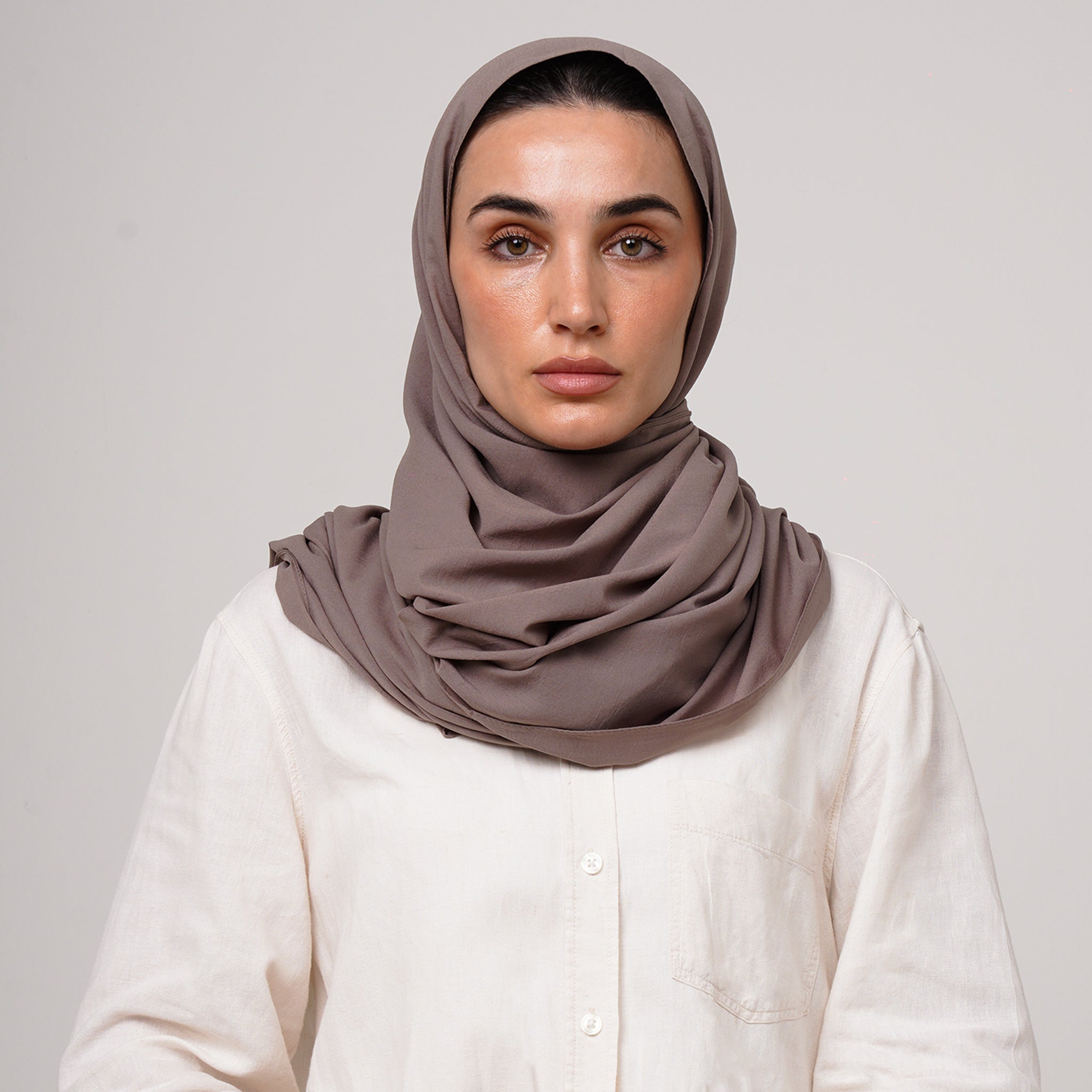 Soft Cotton lycra Hijab - Mushroom Taupe