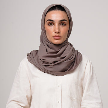 Soft Cotton lycra Hijab -  Mushroom Taupe