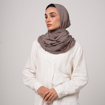 Soft Cotton lycra Hijab -  Mushroom Taupe
