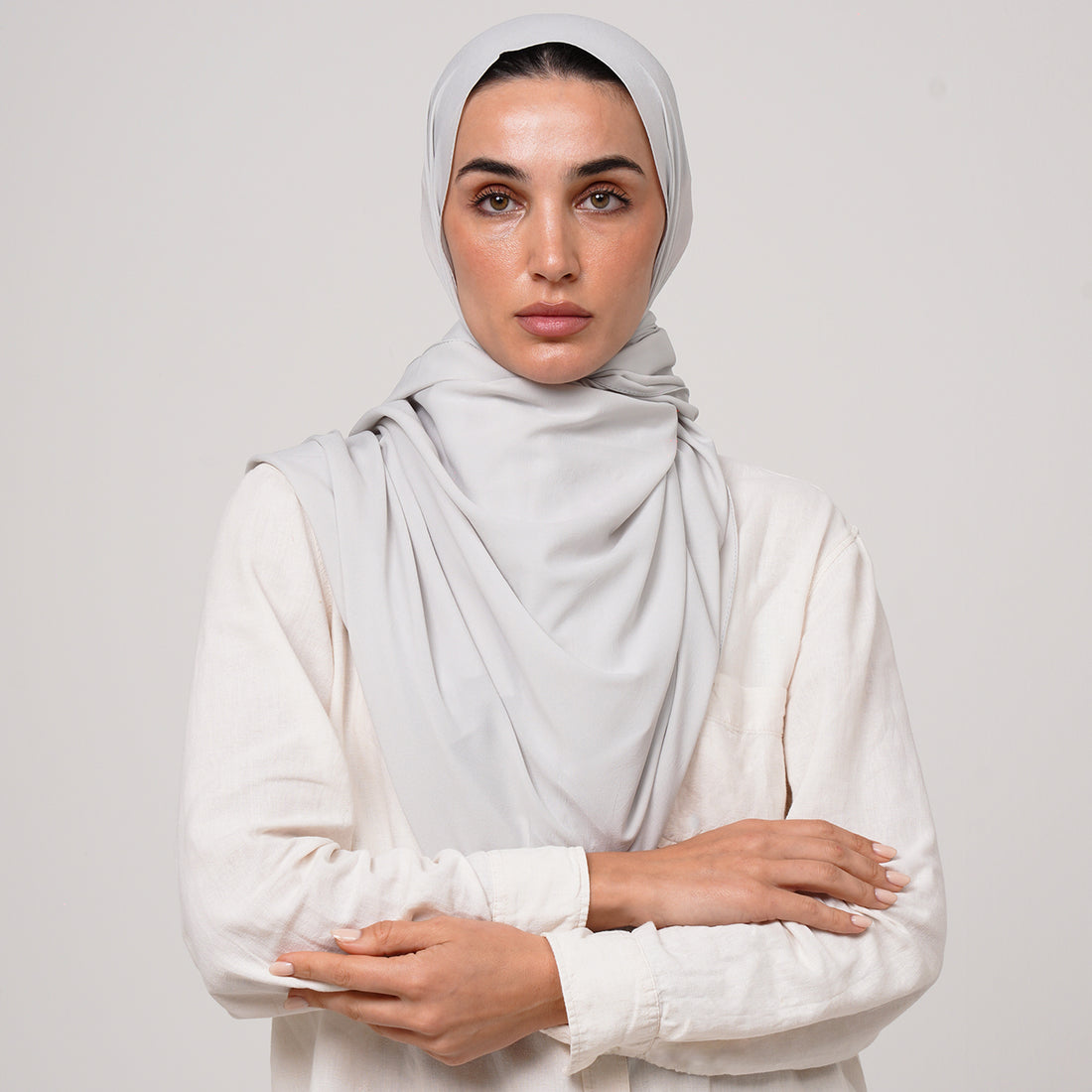 Soft Cotton lycra Hijab - Pearl Grey