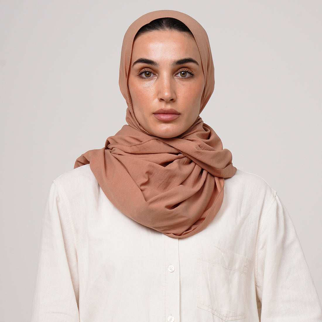 Soft Cotton lycra Hijab - Warm Nude