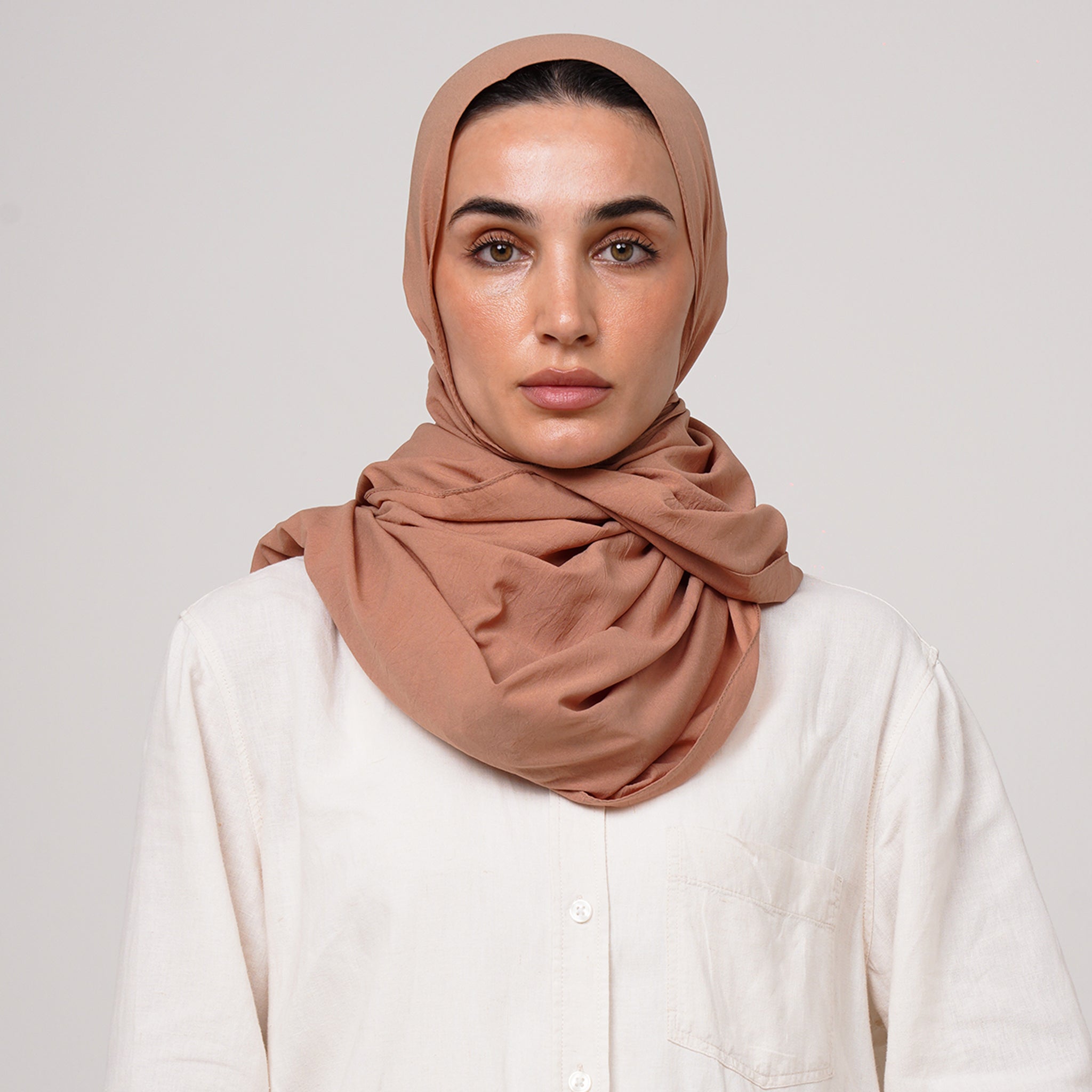Soft Cotton lycra Hijab - Warm Nude