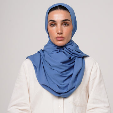 Soft Cotton lycra Hijab - Cornflower Blue