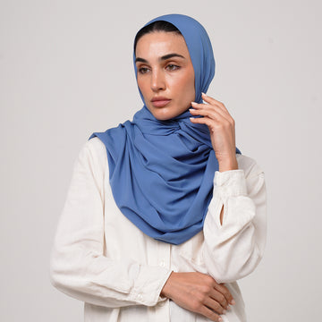 Soft Cotton lycra Hijab - Cornflower Blue