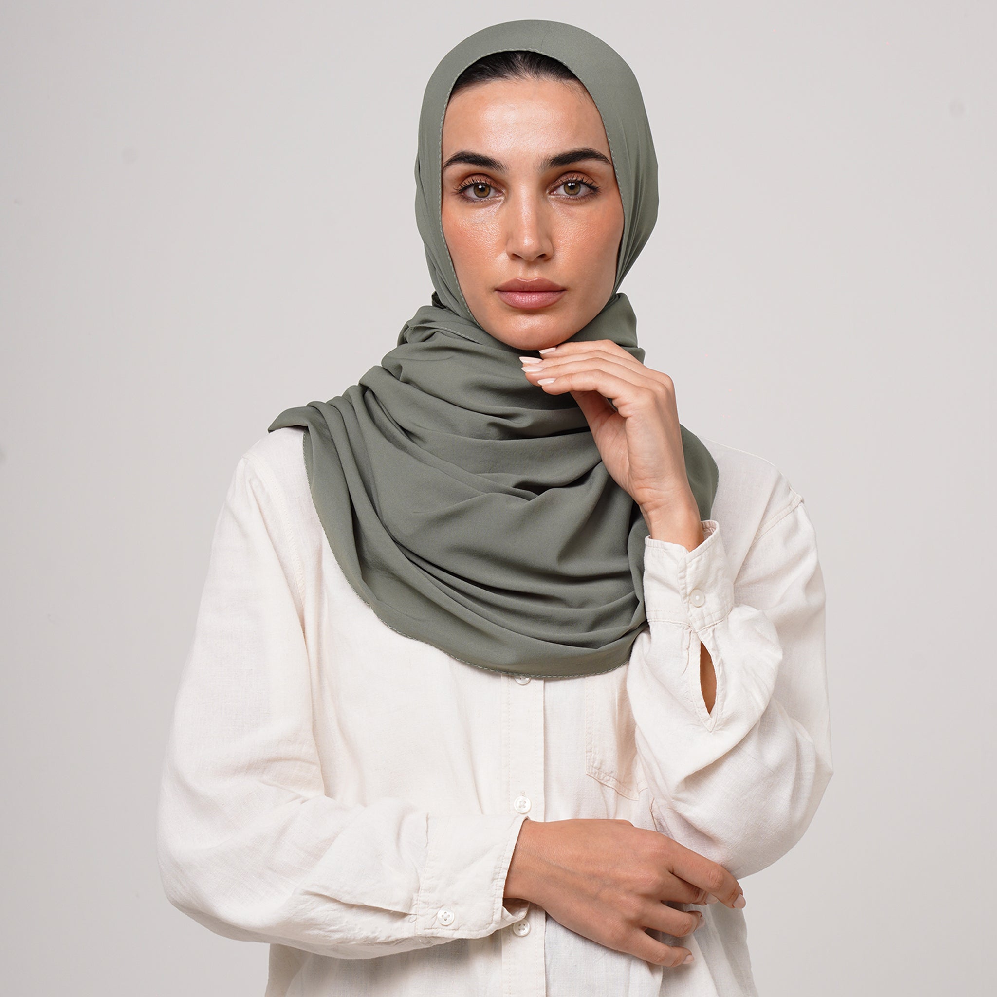 Soft Cotton lycra Hijab - Sage Green