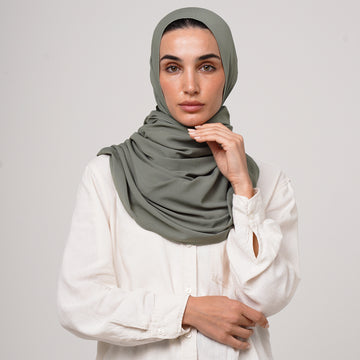 Soft Cotton lycra Hijab - Sage Green