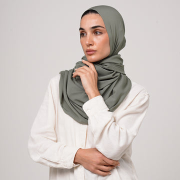 Soft Cotton lycra Hijab - Sage Green