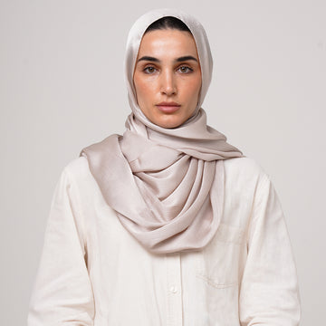 Shiny Satin Hijab - Light Beige