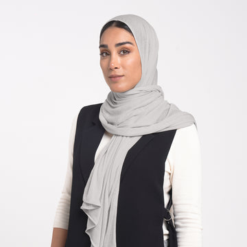 Turkish Cotton Hijab - Light Ash Gray