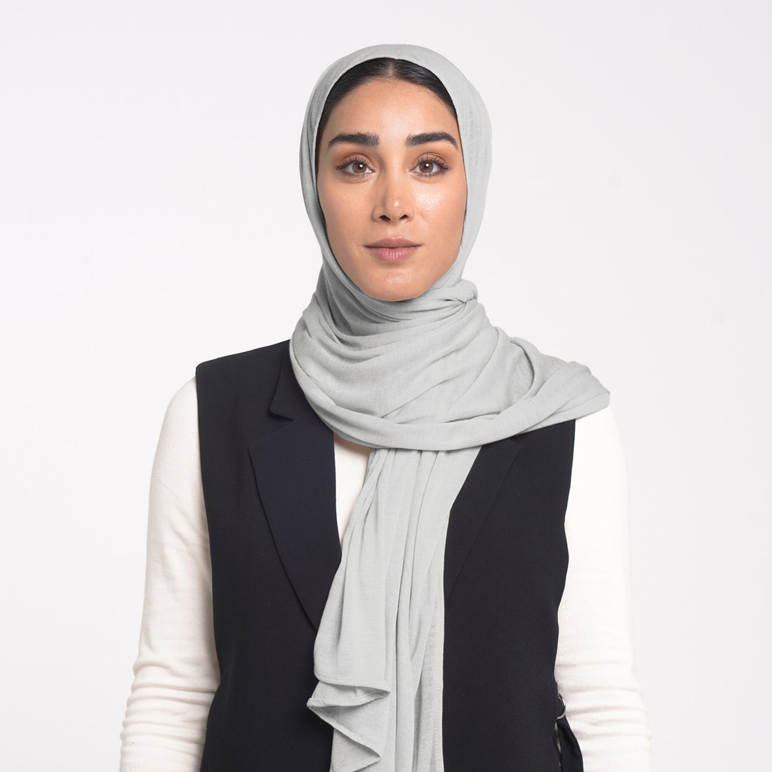 Turkish Cotton Hijab - Soft Mist Gray